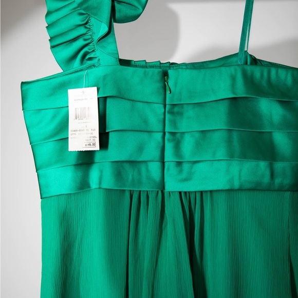 Emerald Green One-Shoulder Cocktail/Party Dress w/Ruffle Detail, Size 6, BN - Picture 4 of 7